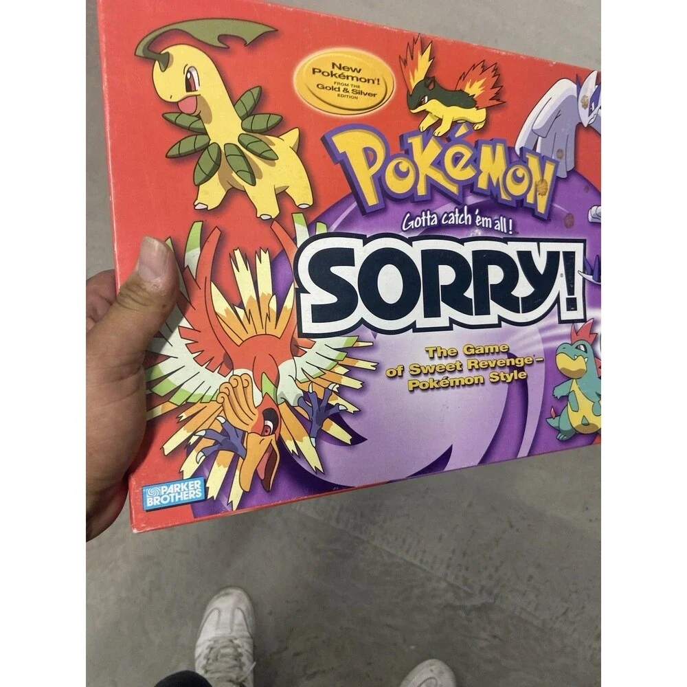Pokemon SORRY Board Game Gold & Silver Edition Vintage Hasbro Complete 2001 READ